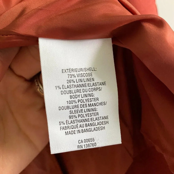 REITMANS Linen Blend Rust  Red Fitted Suit Formal Blazer Jacket Size 4 - Picture 6 of 12